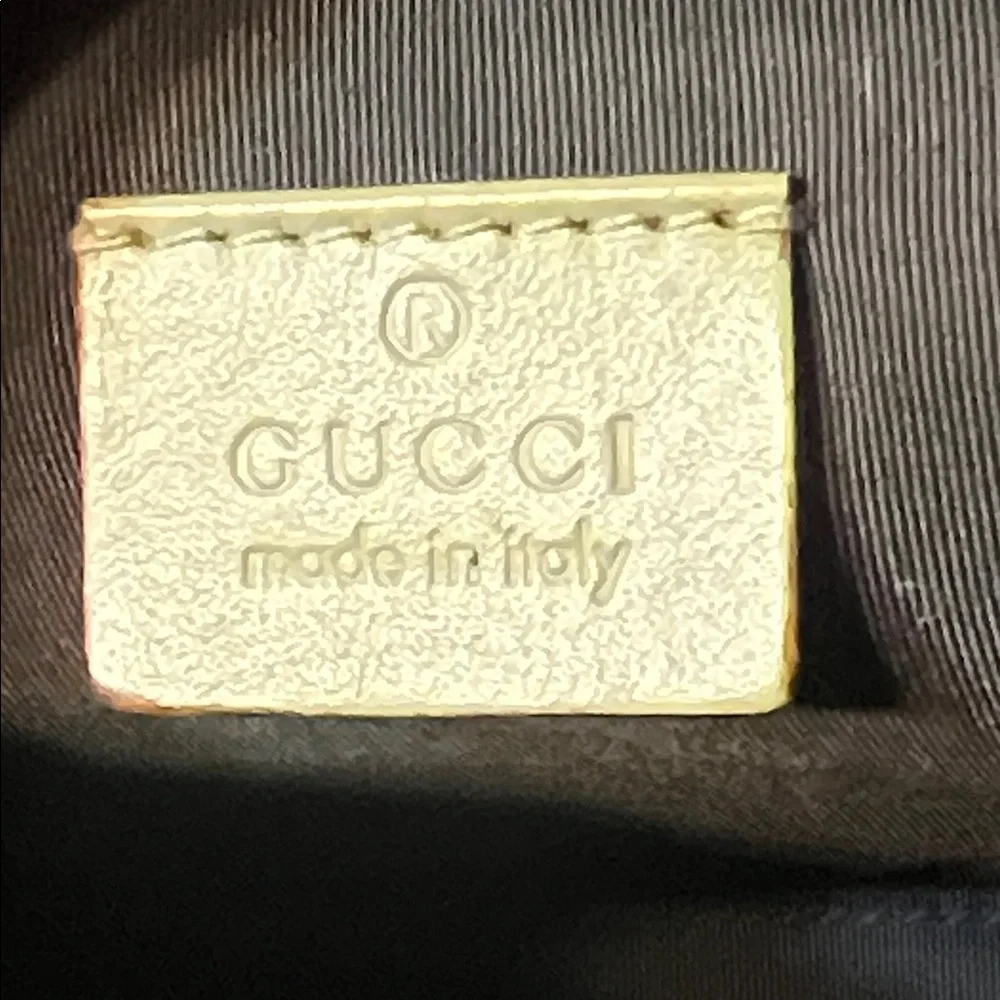 GUCCI authentic VINTAGE MONOGRAM HALF MOON MINI POUCHETTE BAG - Picture 16 of 17